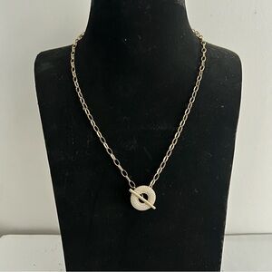 NWOT Diamonique Elegant Gold Chain Toggle Necklace